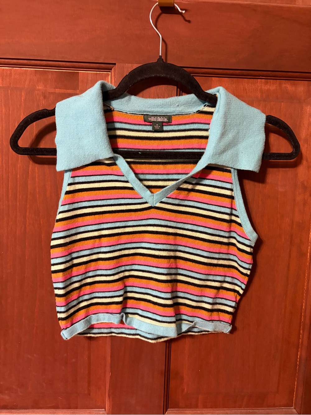 wild fable Aqua Collar Sleeveless Striped Knit Tank
